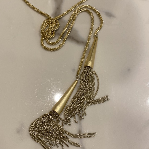 Kendra Scott gold statement necklace tassels - Picture 2 of 6